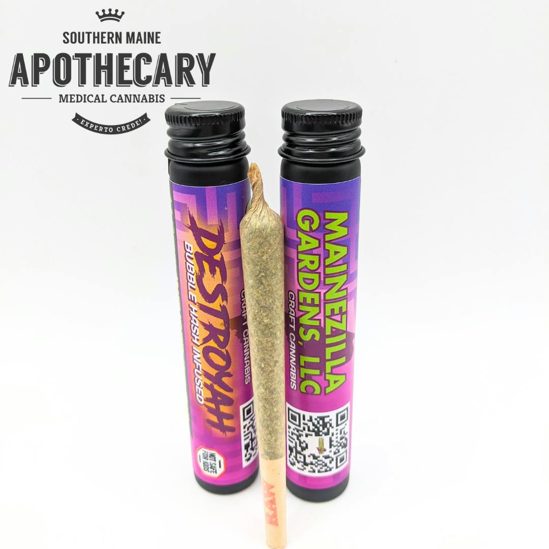 "The Destroyah" Bubble Hash 1.1g Infused Pre Roll by Mainezilla Garden