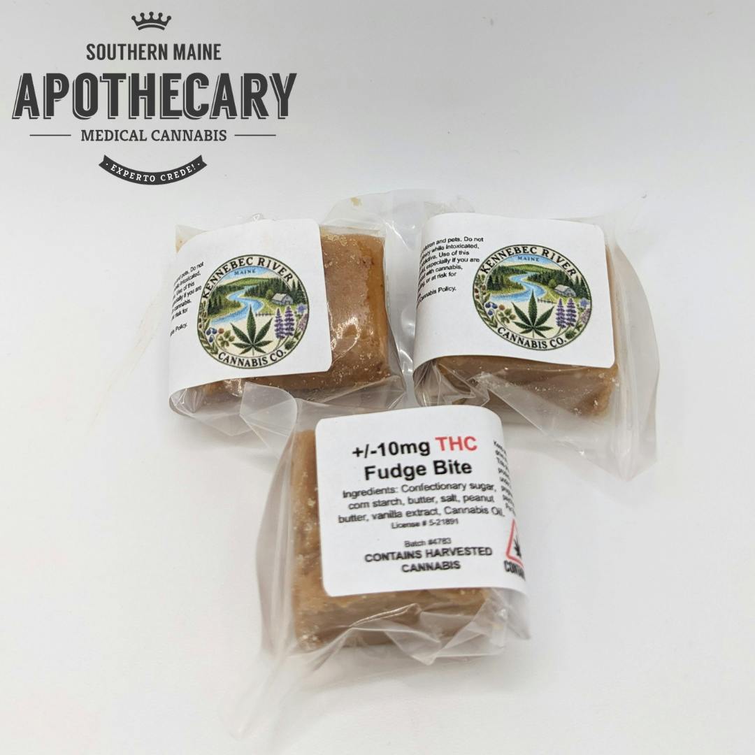 Peanut Butter Fudge Bite 10mg by Kennebec River Cannabis Co at Southern Maine Apothecary: Kittery Medical Cannabis