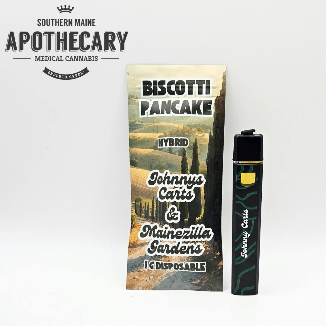 Biscotti Pancakes Live Resin Disposable Cartridge 1g by Johnnys Carts x Mainezilla Gardens