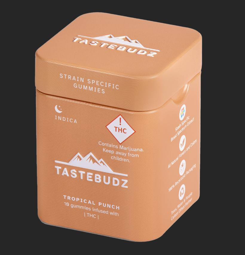 Tropical Punch Indica Rosin Gummies | THC | 100mg by TasteBudz