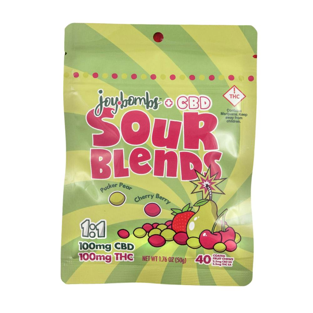 Joy Bombs + CBD 1:1 Sour Blends - 100mg THC (40pk / 2.5mg THC & CBD ea)