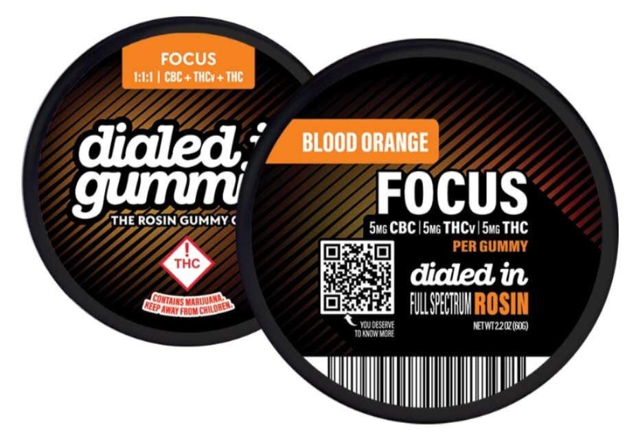 Dialed In Gummies- Blood Orange 1:1:1 CBC:THCv:THC