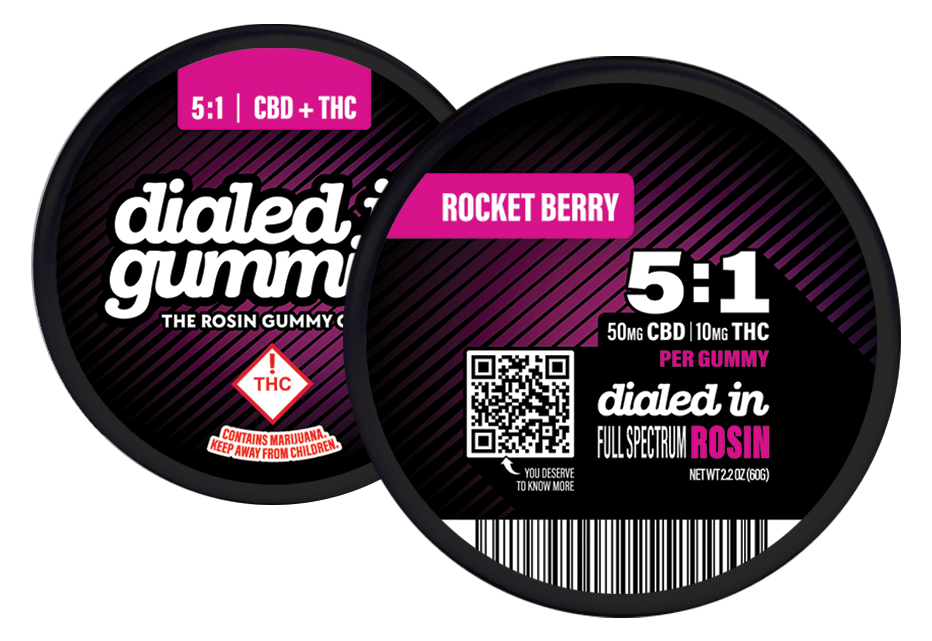 Dialed In Gummies- 5:1 (CBD/THC) Rocket Berry