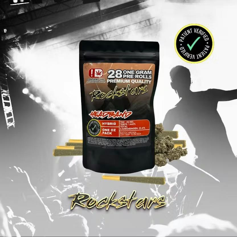 Rockstars | 28g Pre Roll Pack | Headband