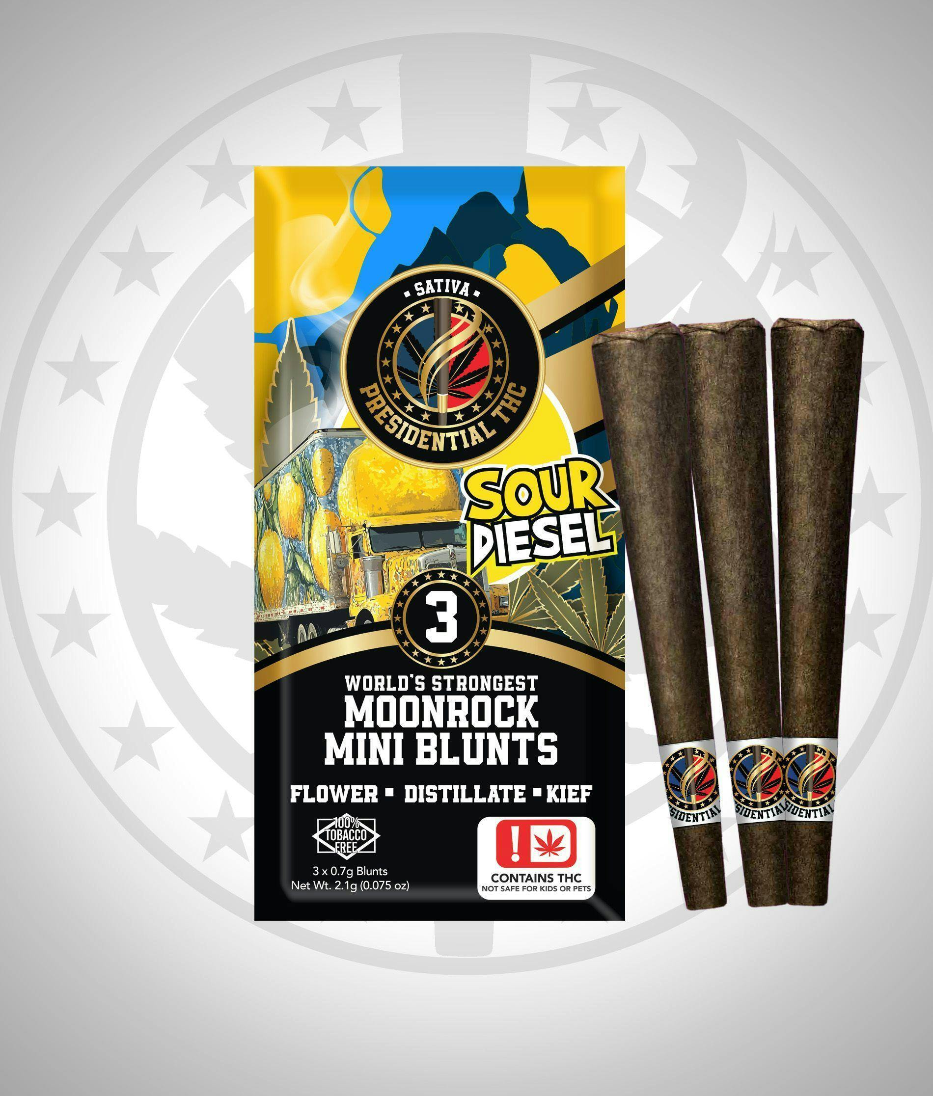 Sour Diesel | Moon Rock Blunts Infused Minis | 0.7g each | 3pk