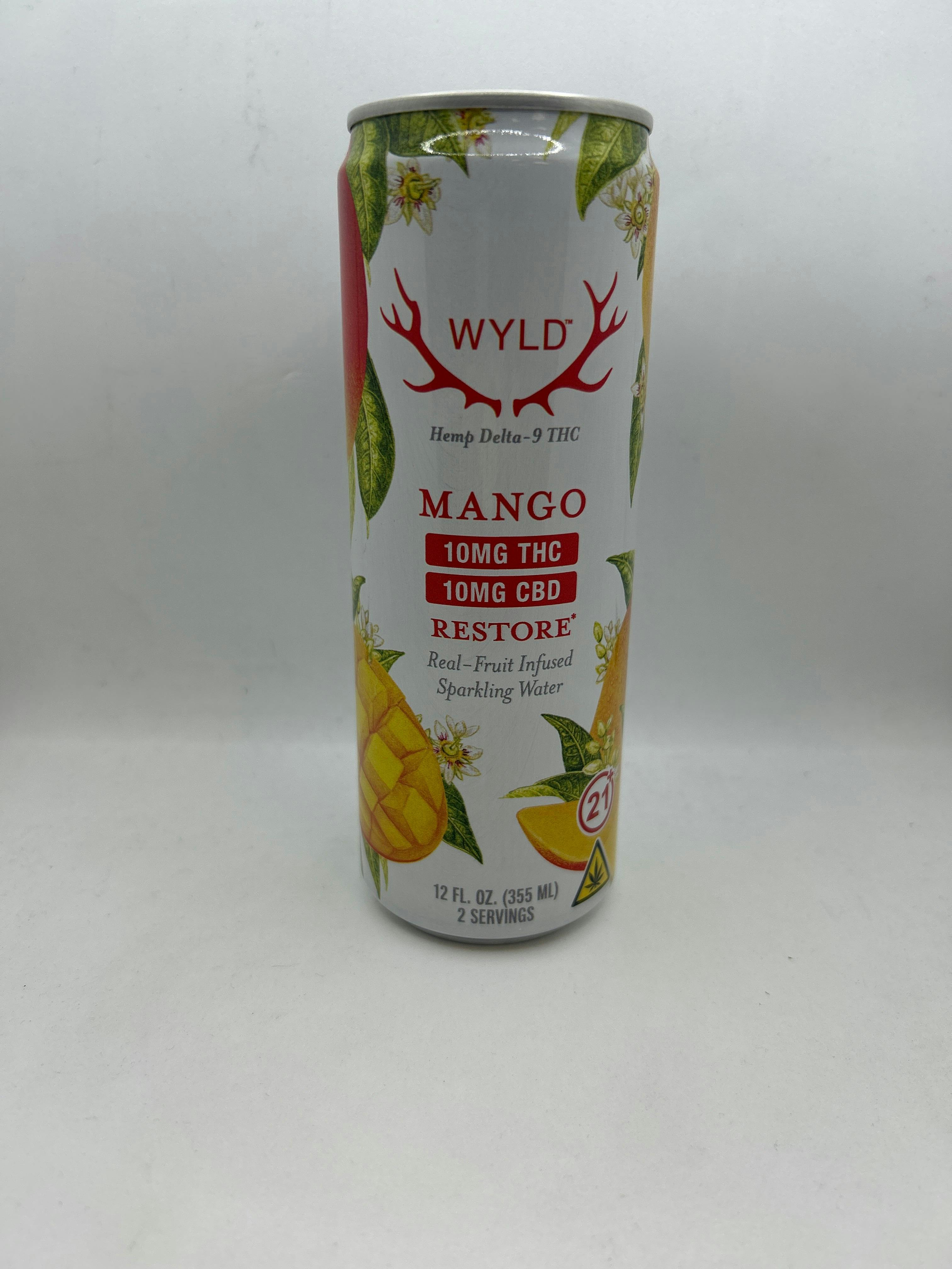 Mango 1:1 THC:CBD Delta-9 Sparkling Water | Carbonated | 10mg | 12 fl oz