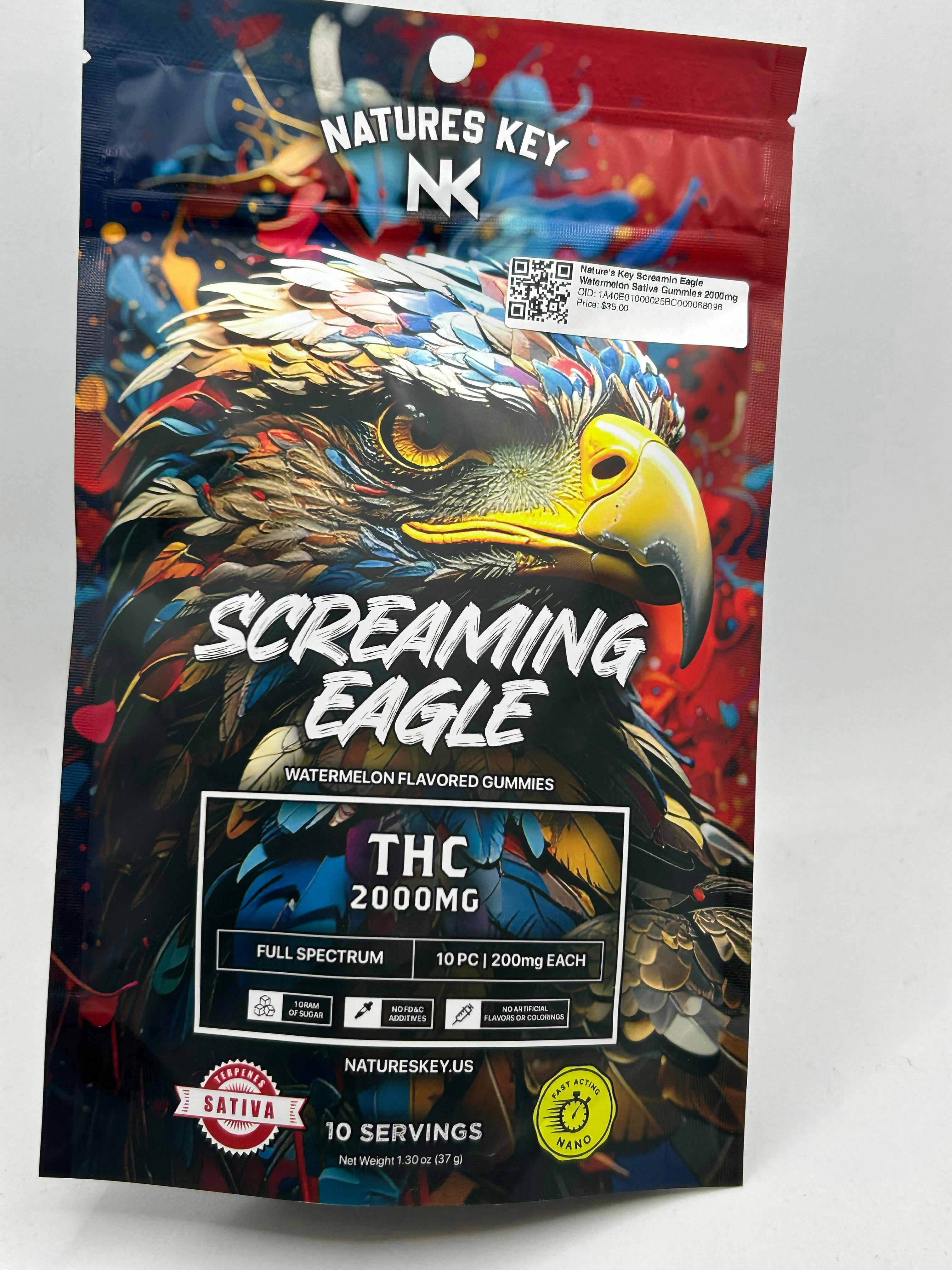 Nature's Key Screamin Eagle Watermelon Sativa Gummies 2000mg by Nature's Key