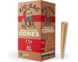 Zig Zag Unbleached 1 1/4 Cones 50ct by Zig zag