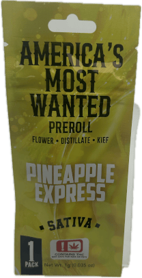 AMW Pineapple Express Sativa Infused Preroll 1g by America's Most Wanted