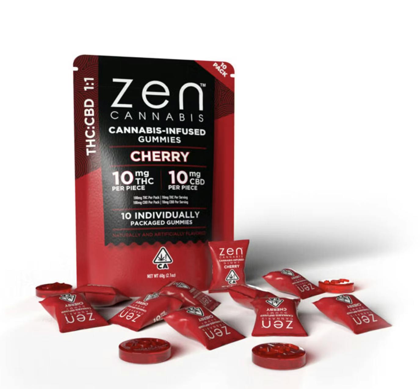 Cherry 1:1 THC:CBD 10-Pack Gummies