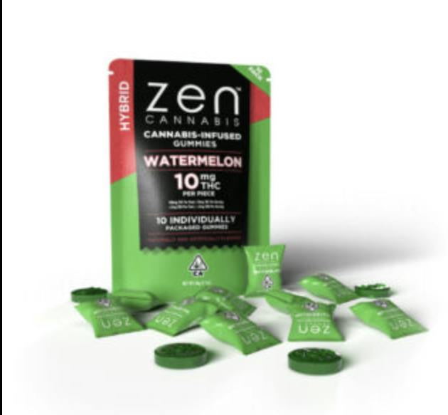 Zen Cannabis | Watermelon Gummies | 100mg | 10ct | 10mg/ea