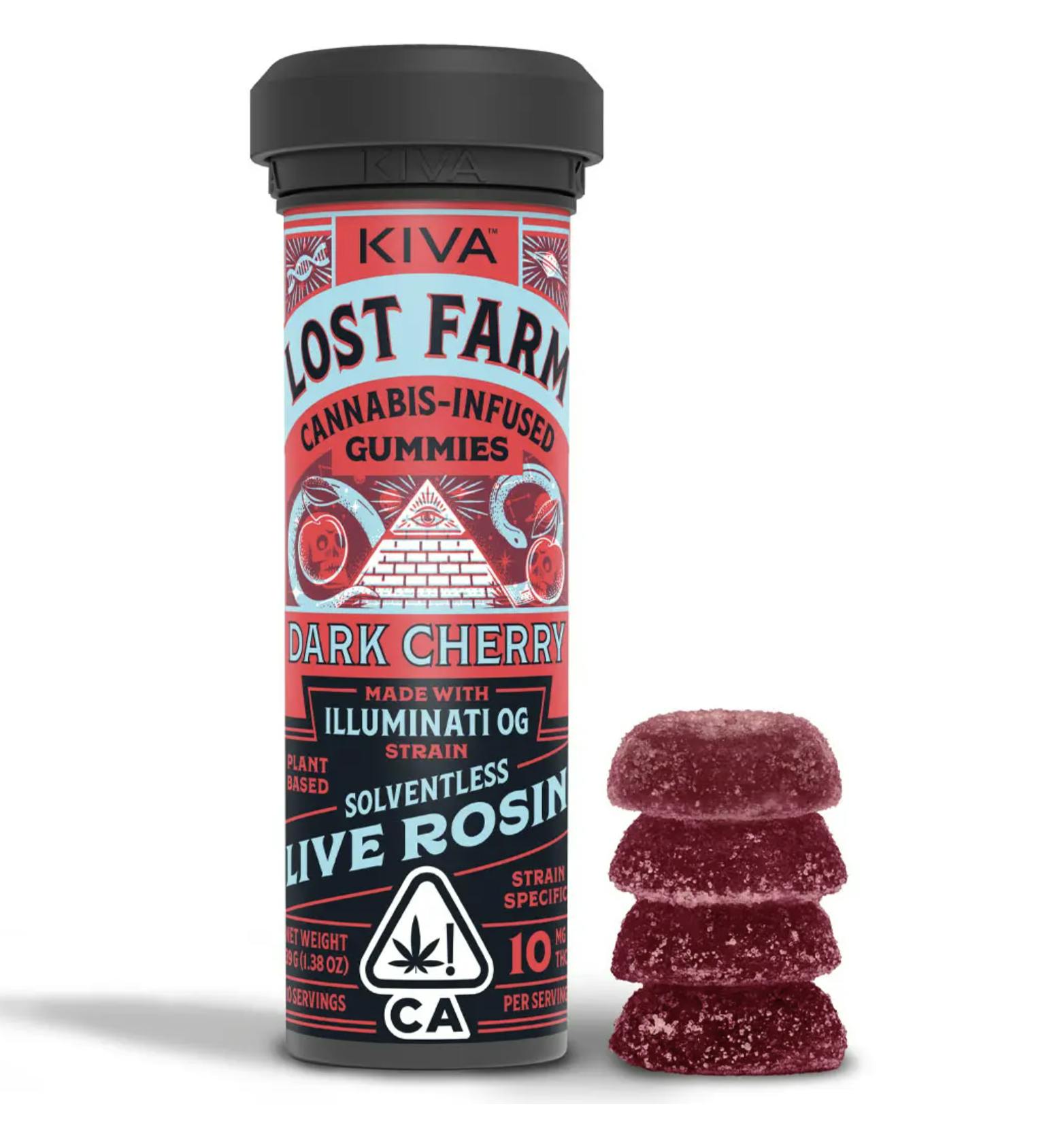 Dark Cherry 'Illuminati OG' Live Rosin Gummies | 100mg | 10ct | 10mg/ea