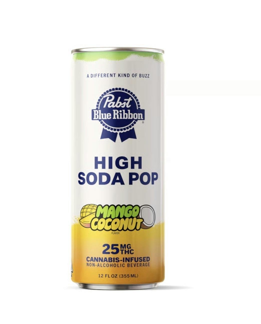 PABST | PBR Cannabis Infused High SodaPop - Mango Coconut | 25mg | Single
