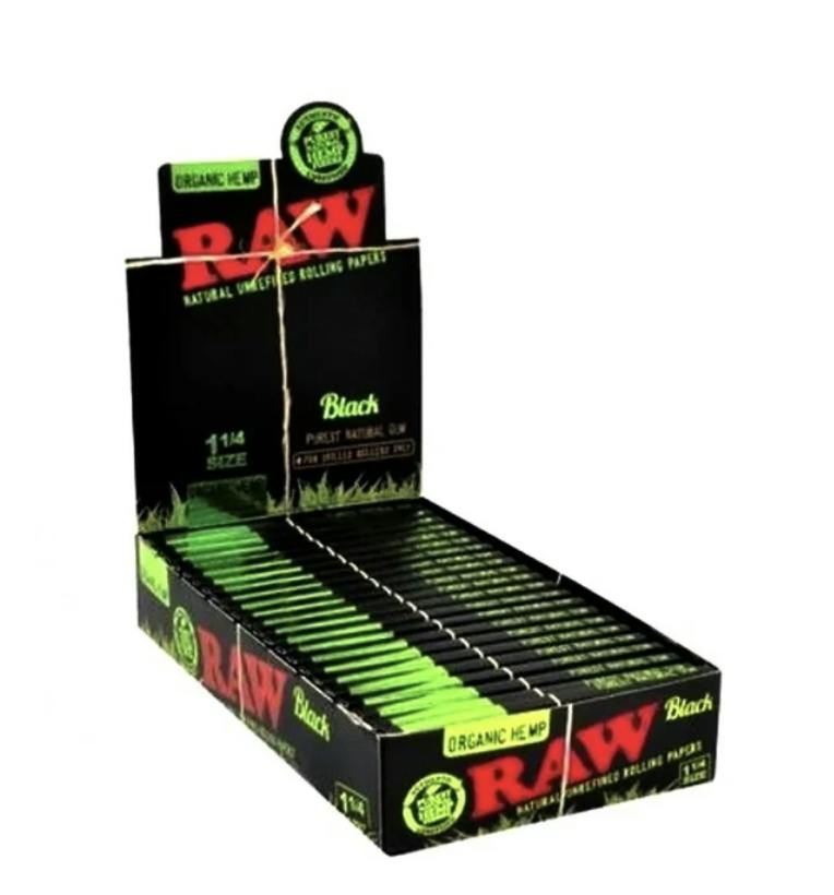 Black Organic Hemp 1 1/4 Size Rolling Papers | Accessories