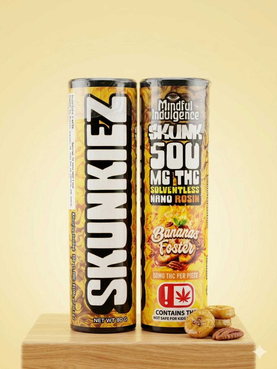 BANANAS FOSTER - 500MG NANO ROSIN GUMMIES - SKUNKIEZ