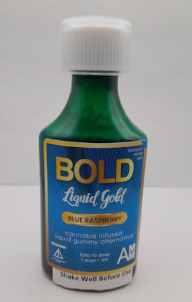 Liquid Gold Cannabis Infused Syrup- Blue Raspberry Flavor- Bold