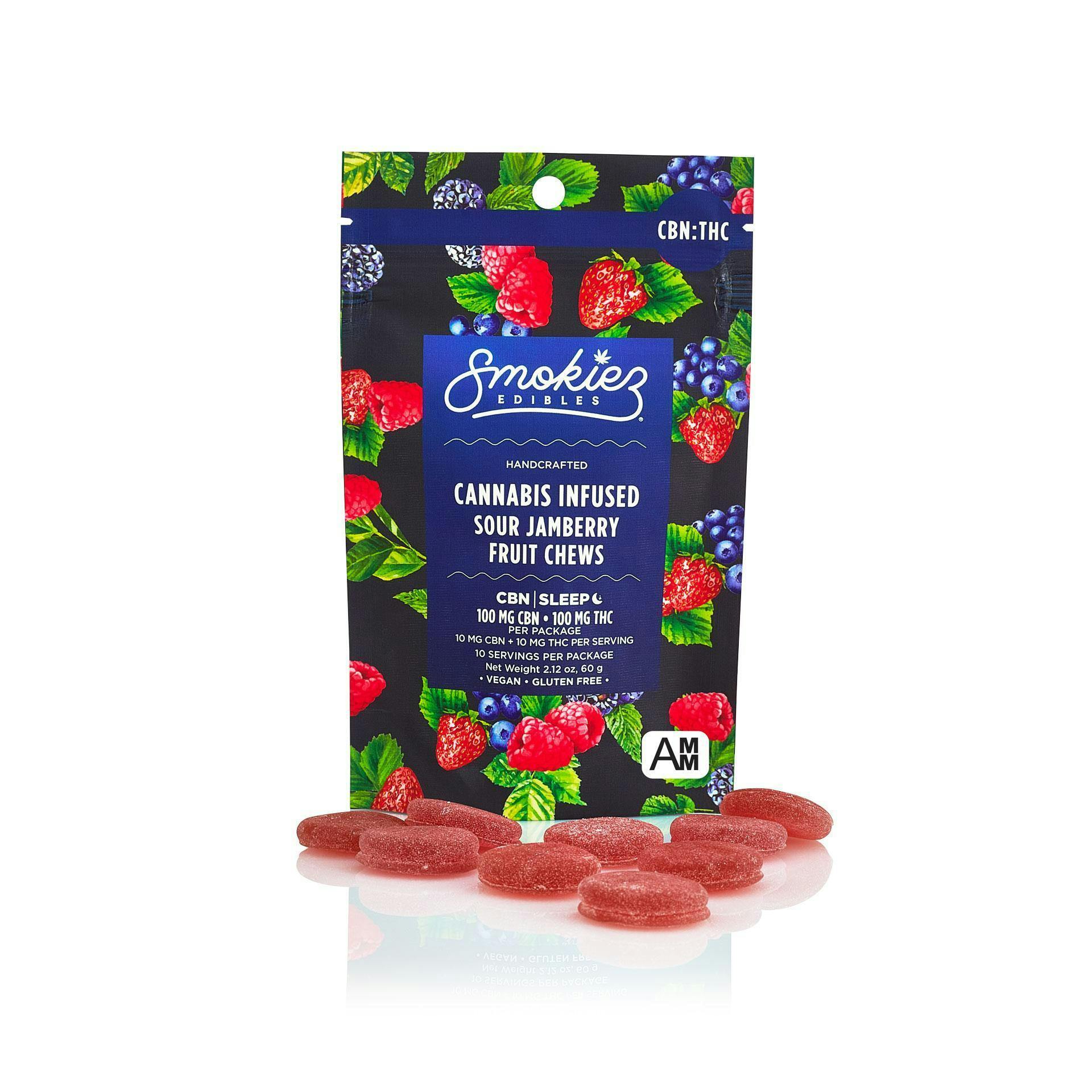 Sour Jamberry Gummies 1:1 CBN:THC | 100mg | 10ct | 10mg/ea