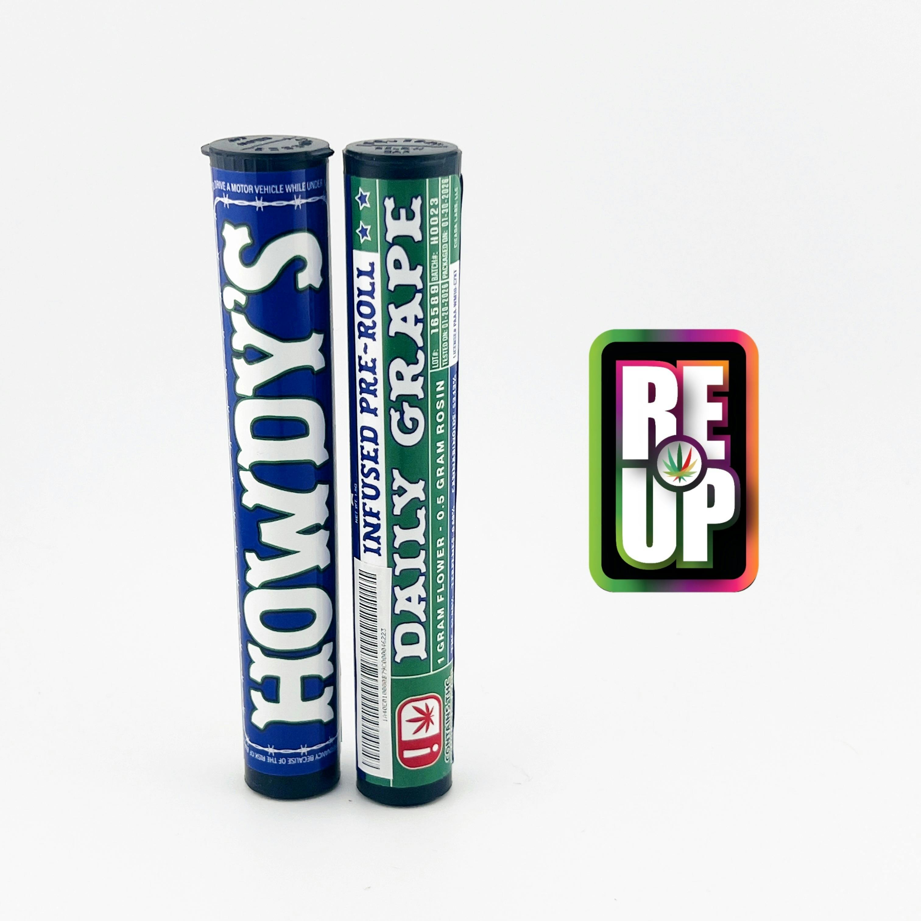 Howdy's 1.5g Live Rosin Infused Preroll - Daily Grape