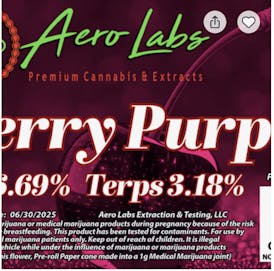 Aero Labs - 1g Full Flower Pre-Roll - Cherry Purp - Indica