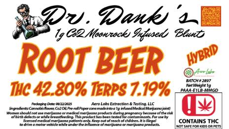 Aero Labs - Dr Danks 1g Moonrock Blunt - Root Beer - Hybrid
