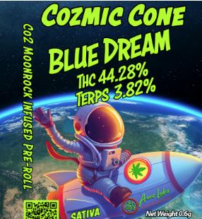 Aero Labs - Cozmic Cone .6g Infused Preroll - Blue Dream - Sativa