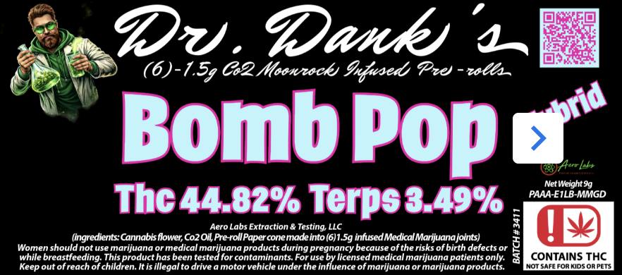 Aero Labs - Dr. Danks 1.5g co2 infused preroll 6pk - Bomb Pop - Hybrid