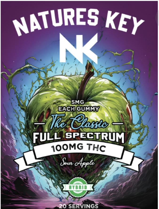 Nature’s Key - 100mg Sour Apple - Hybrid