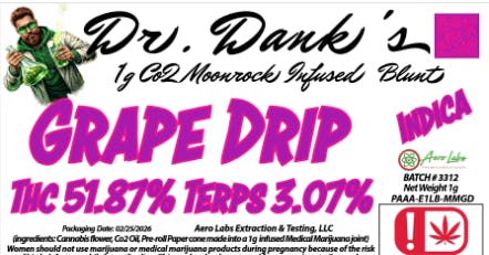 Aero Labs - Dr. Danks 1g infused Blunt - Grape Drip - Indica