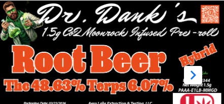Aero Labs - Dr. Danks 1.5g co2 infused preroll - Root Beer - Hybrid
