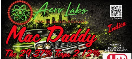 Aero Labs - 1g Full Flower - Mac Daddy - Indica