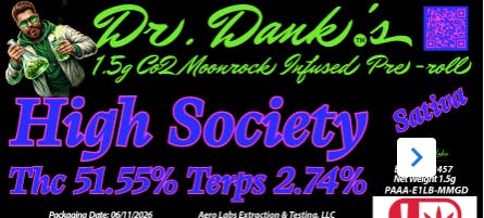 Aero Labs - Dr. Danks 1.5g co2 infused preroll - High Society - Sativa