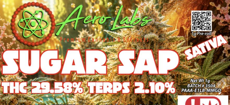 Aero Labs - 1g Full flower preroll - Sugar Sap - Sativa