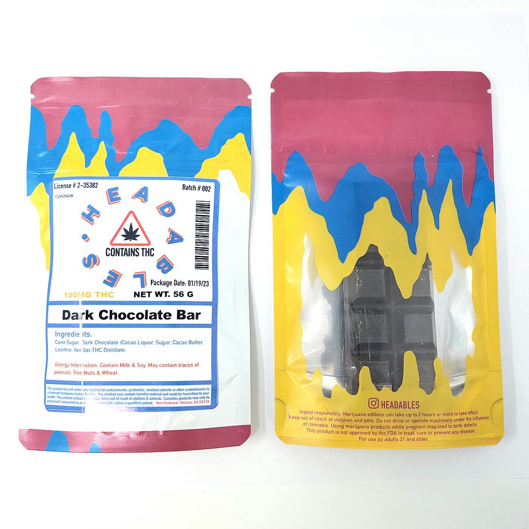 Headables Dark Chocolate Bar 100mg