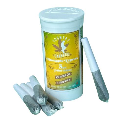 Country Cannabis | Pineapple Express | Infused Preroll Minis 5 Pack | Sativa