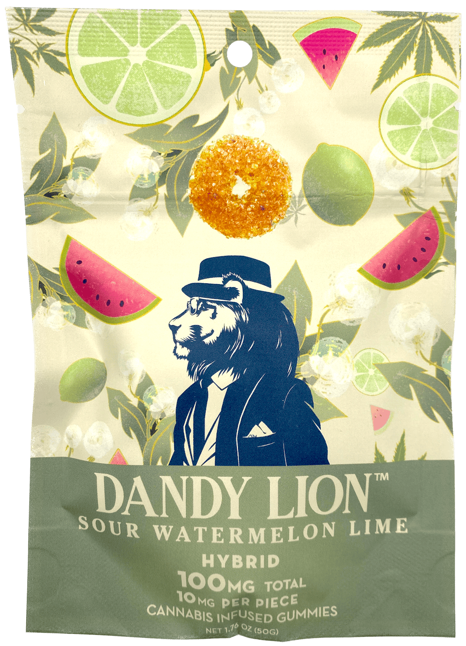 Sour Watermelon Lime | Dandy Lion | 100mg 10pk Gummy