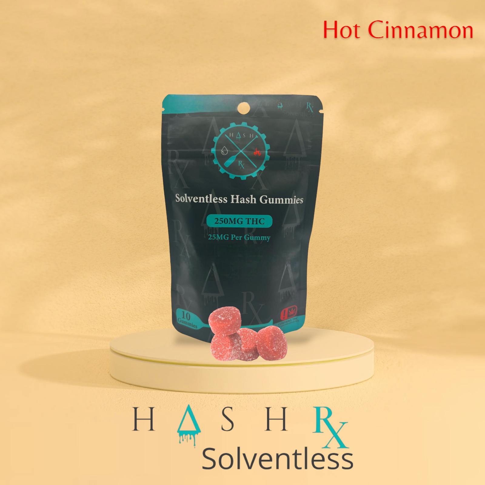 HashRx | Hot Cinnamon Hash Gummy | 250mg -10pcs @ 25mg, p