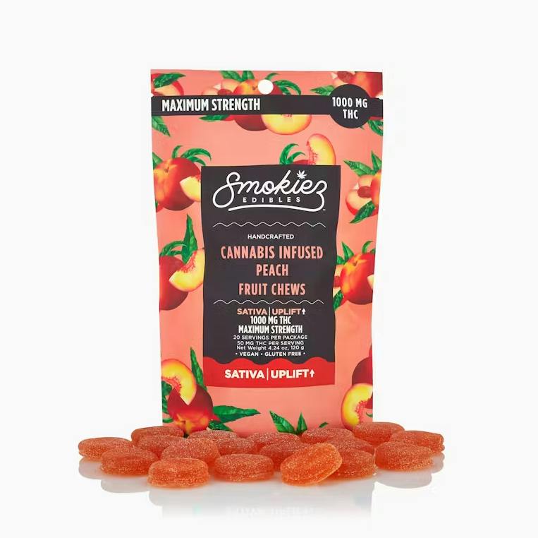 Smokiez - Sativa Fruit Chews | Sweet Peach Fruit Chews | THC | 1000mg |