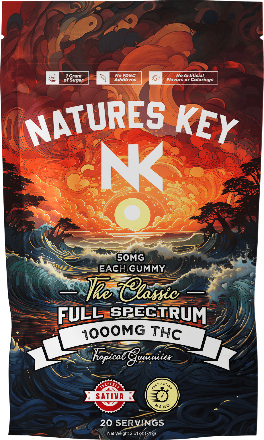 Nature Key - 1000mg NANO THC Tropical Sativa - Gummies