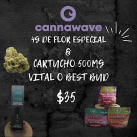 El Combito $35 (1) Vital o (1) Best Bud cartucho de 500mg junto con 4gramos