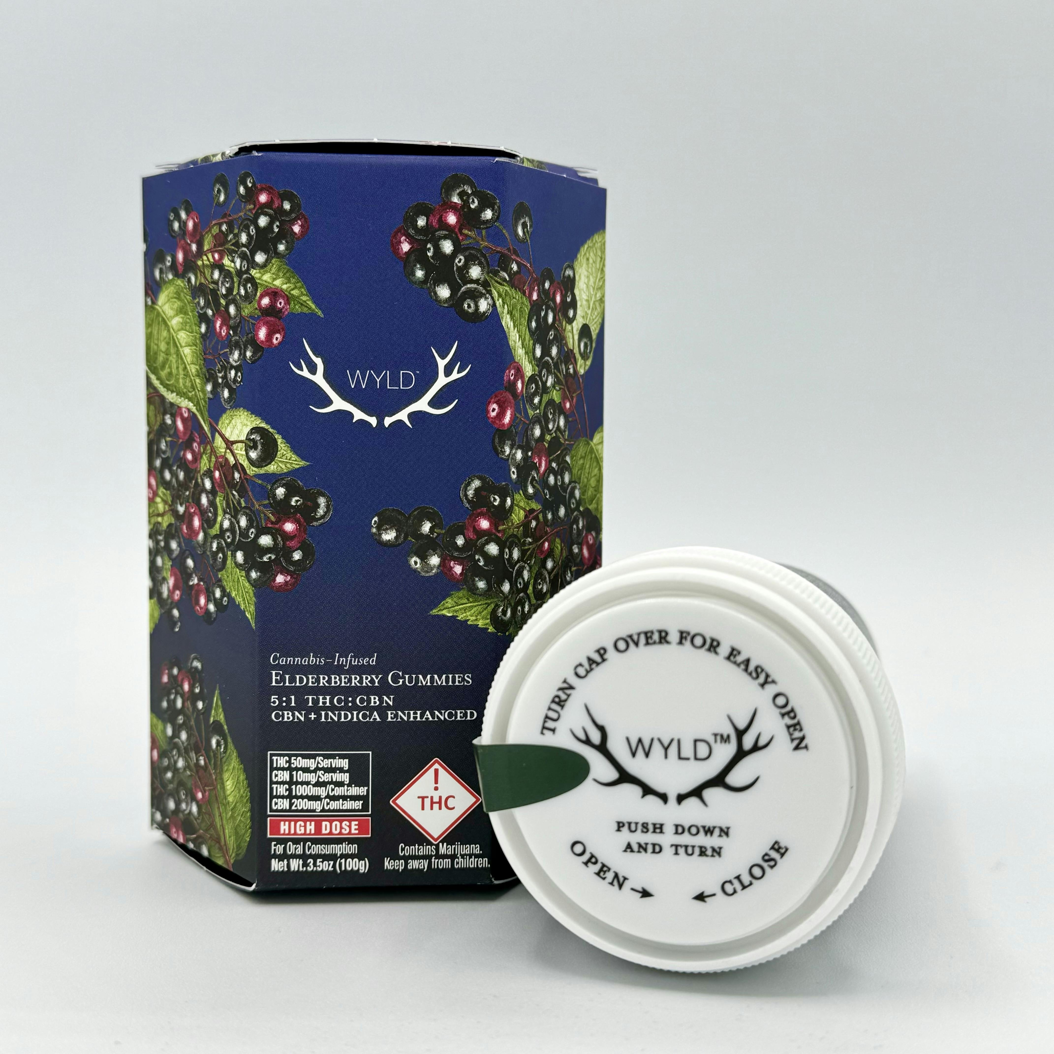 Elderberry 5:1 THC:CBN Indica Enhanced Gummies | 1000mg | 20ct | 50mg/ea