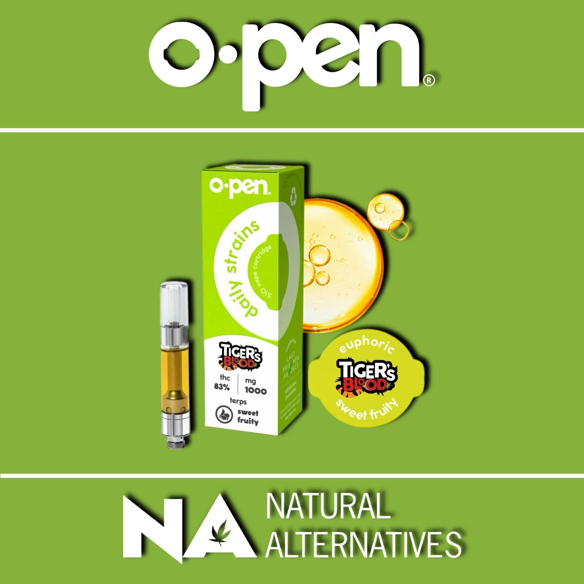 oPen - 1000mg Reserve Cartridge - Tiger's Blood - Tax Included