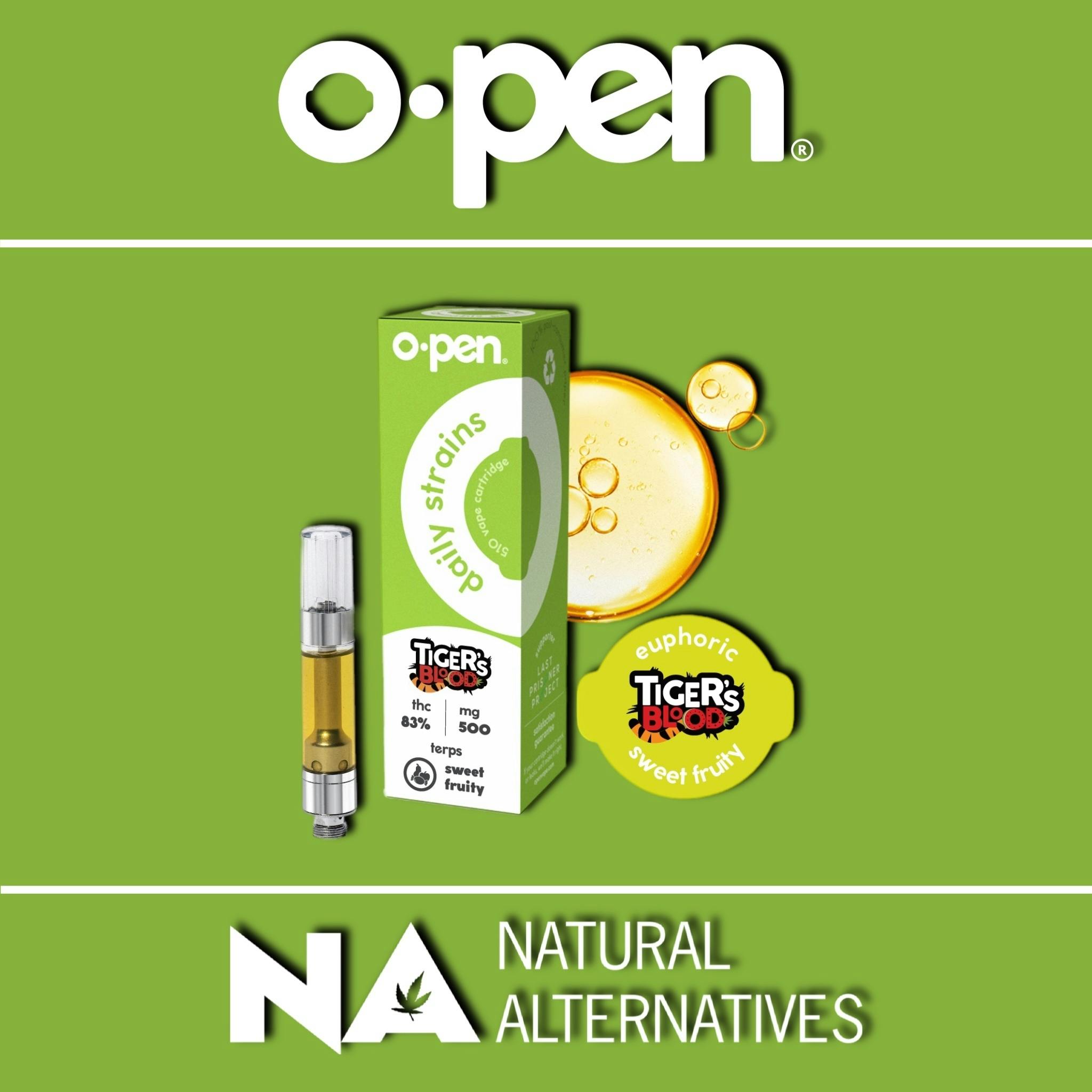 oPen - 500mg Reserve Cartridge - Tiger's Blood - Tax Included