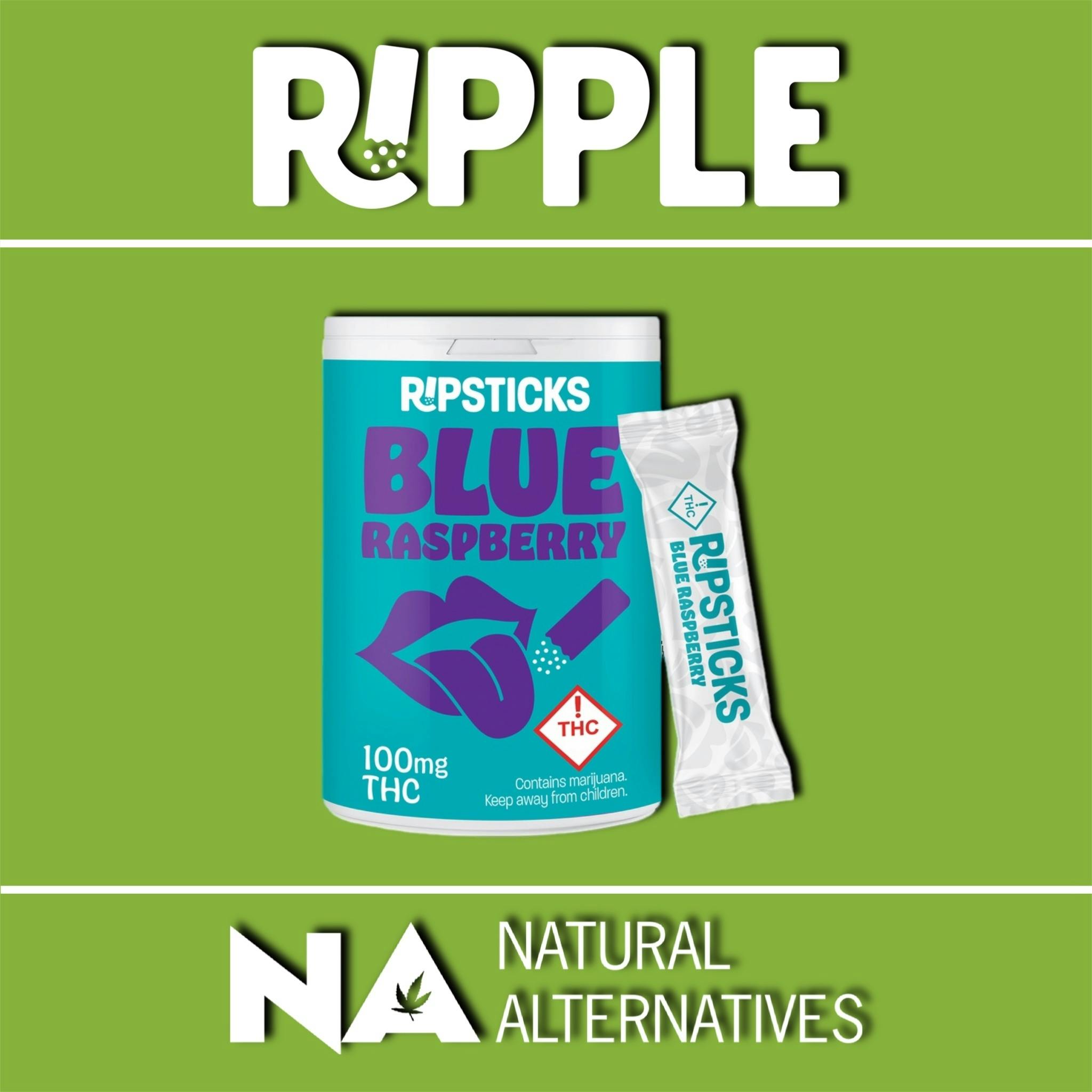 RIPSTICKS - Blue Raspberry - Dissolvable THC 100mg (Sativa) - Tax Included