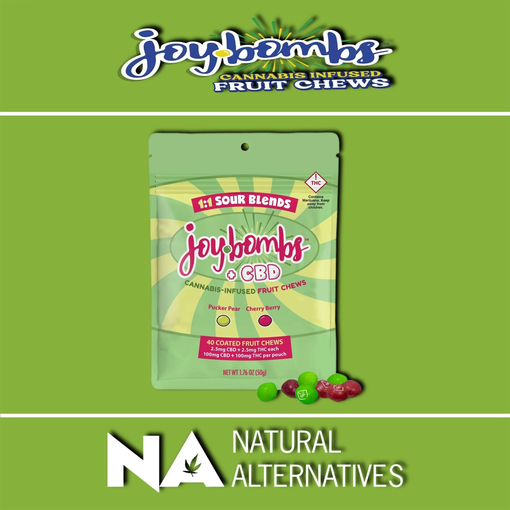 Joy Bombs + CBD 1:1 Sour Blends - 100mg THC (40pk / 2.5mg THC & CBD ea)