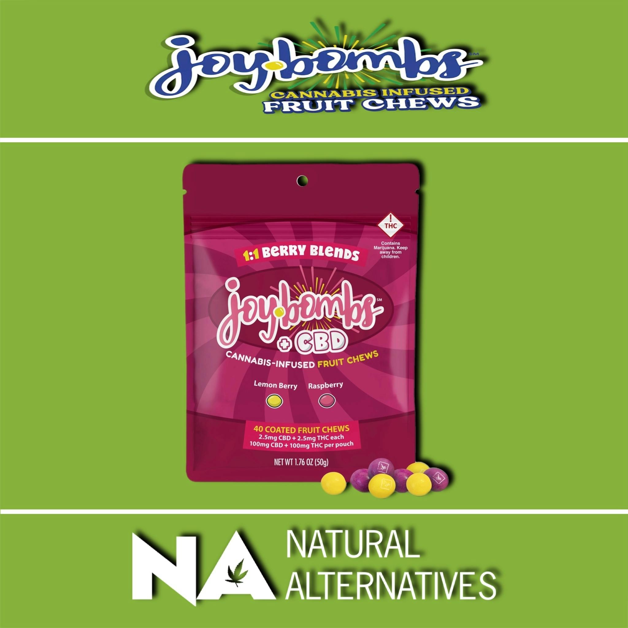Joy Bombs + CBD 1:1 Berry Blends - 100mg THC (40pk / 2.5mg THC & CBD ea)
