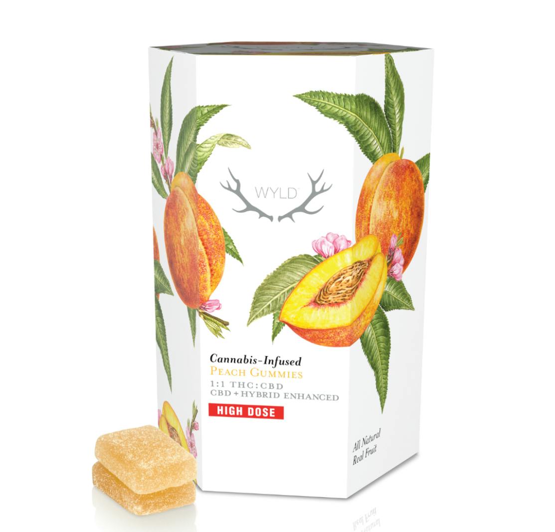 ➕MEDICAL CARD REQUIRED** WYLD Peach 1:1 CBD:THC Gummies