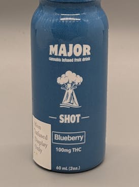 Cannabis Infused Fruit Drink | 100mg Major Pot Shot | Blueberry