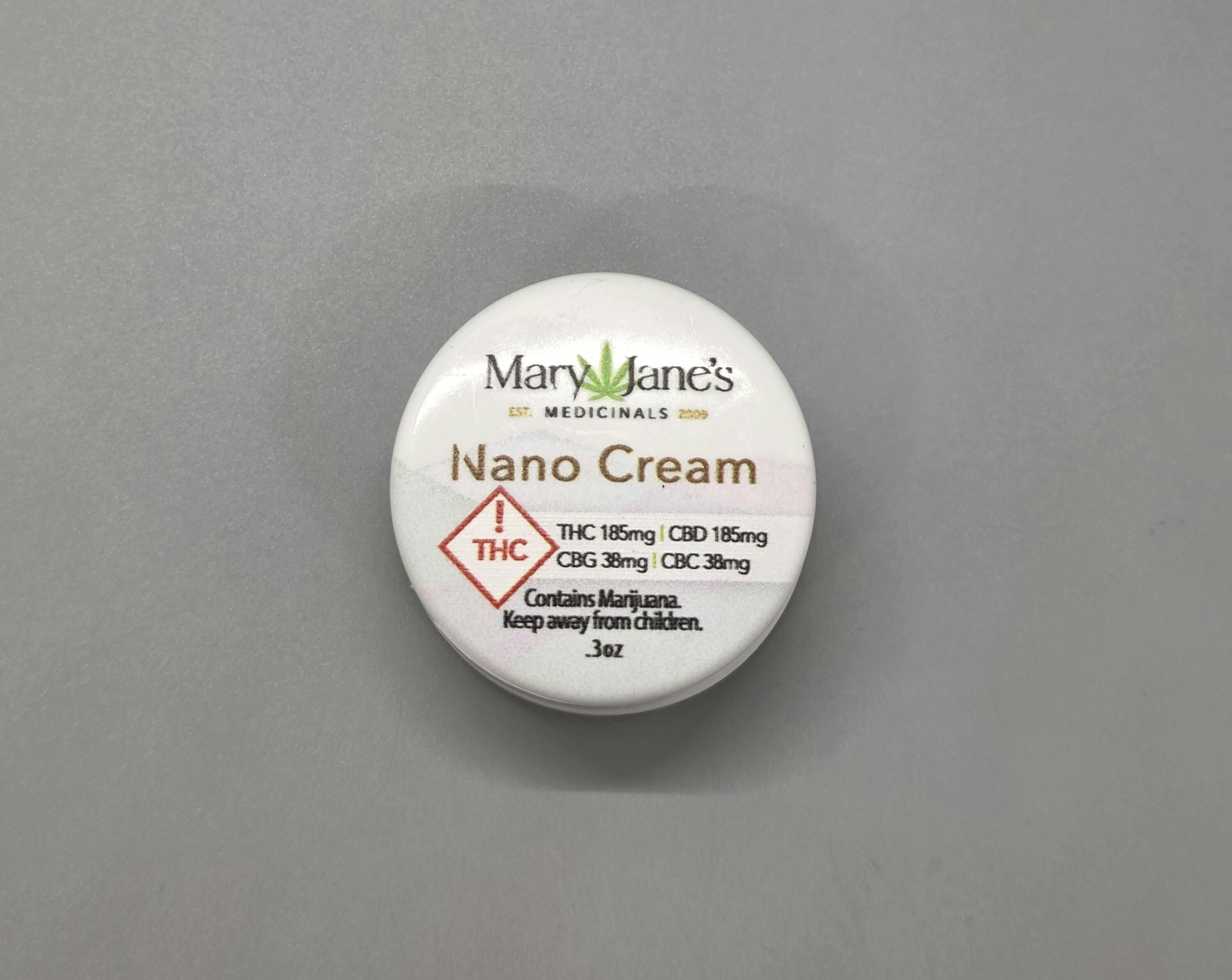 Mary Jane's Medicinals | Nano Cream 0.3oz | 38mg CBG + 38mg CBC