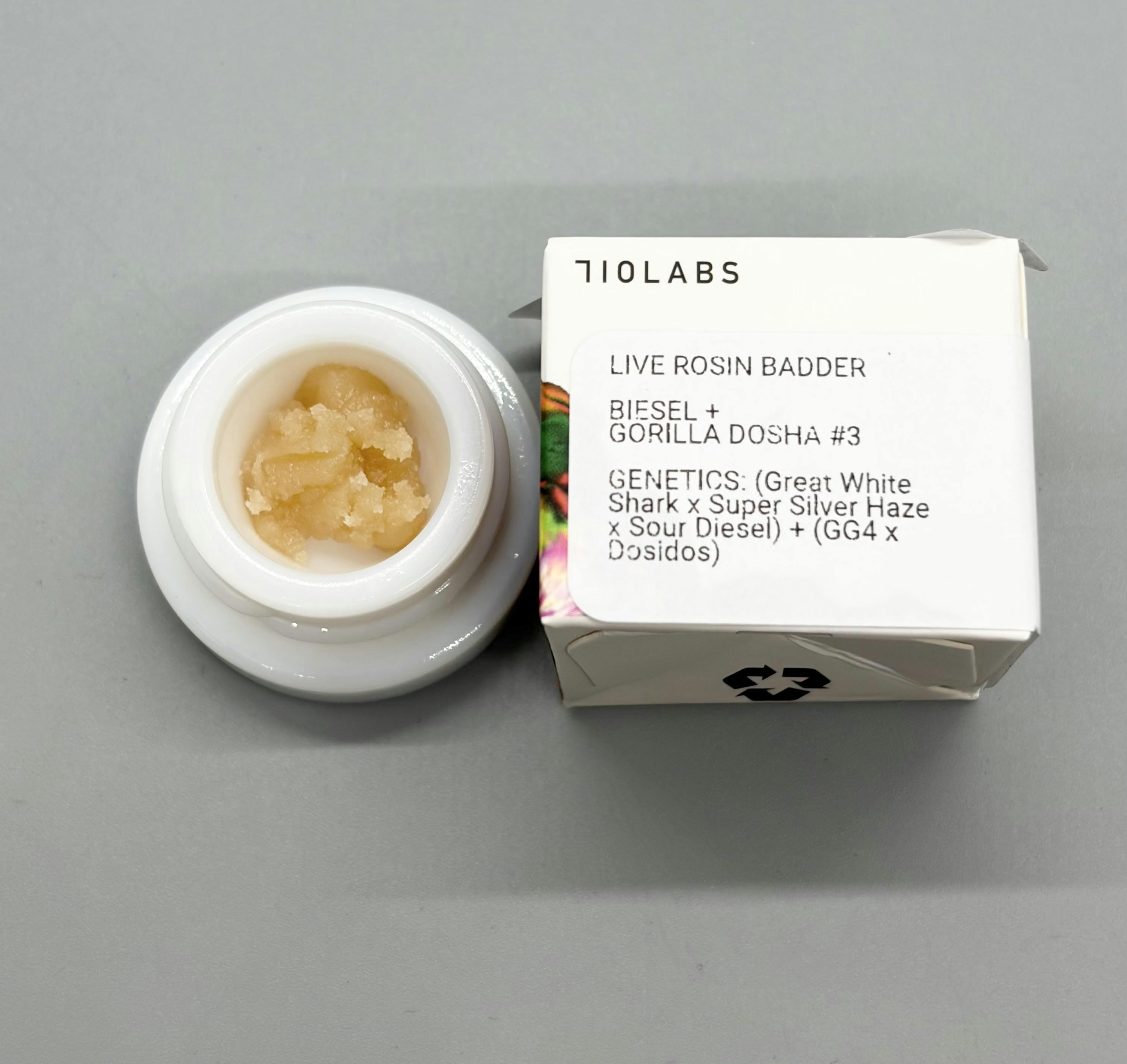 710 Labs 1g Live Rosin Badder | Biesel + Gorilla Dosha #3