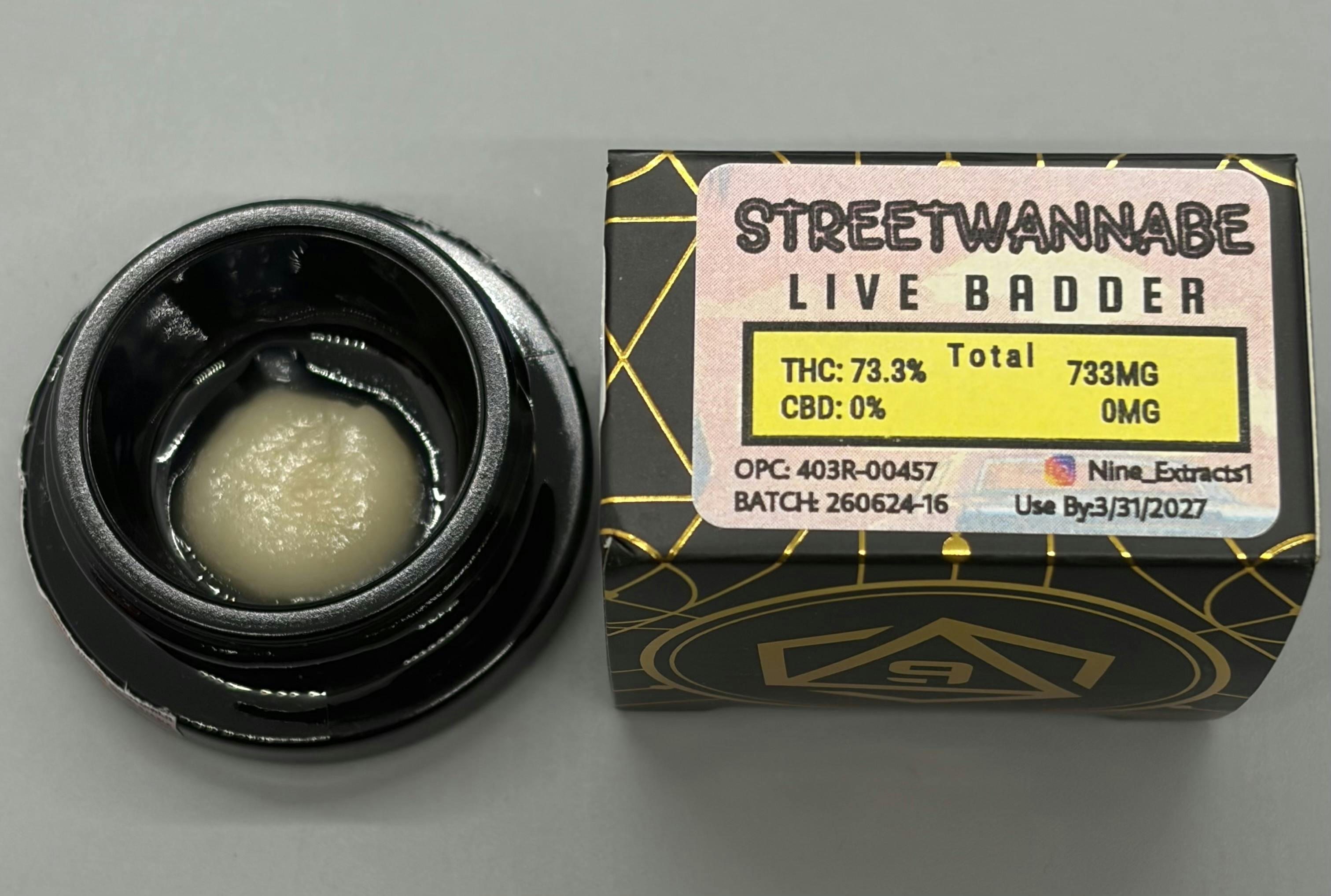 Nine Extracts 1g Live Badder | Street Wannabe